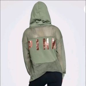 green mesh tunic pullover